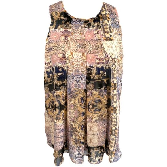 BCBGeneration Ornate Pastel Sleeveless Top, Size M - Picture 2 of 6